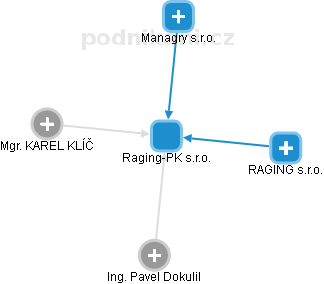 Raging-PK s.r.o. - náhled vizuálního zobrazení vztahů obchodního rejstříku