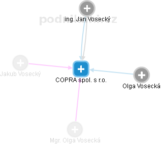 COPRA spol. s r.o. - náhled vizuálního zobrazení vztahů obchodního rejstříku