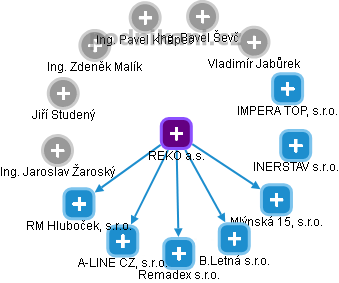 REKO a.s. - náhled vizuálního zobrazení vztahů obchodního rejstříku