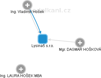 Lysina5 s.r.o. - náhled vizuálního zobrazení vztahů obchodního rejstříku