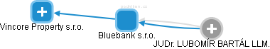 Bluebank s.r.o. - náhled vizuálního zobrazení vztahů obchodního rejstříku