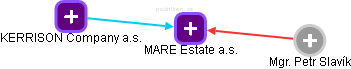 MARE Estate a.s. - náhled vizuálního zobrazení vztahů obchodního rejstříku