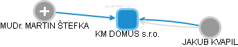 KM DOMUS s.r.o. - náhled vizuálního zobrazení vztahů obchodního rejstříku