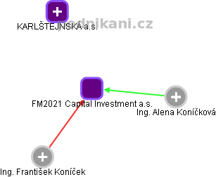 FM2021 Capital Investment a.s. - náhled vizuálního zobrazení vztahů obchodního rejstříku