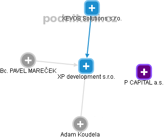 XP development s.r.o. - náhled vizuálního zobrazení vztahů obchodního rejstříku
