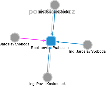 Real service Praha s.r.o. - náhled vizuálního zobrazení vztahů obchodního rejstříku