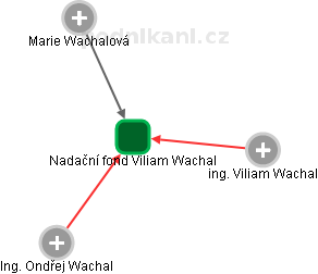 Nadační fond Viliam Wachal - náhled vizuálního zobrazení vztahů obchodního rejstříku
