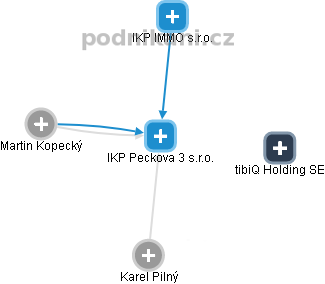 IKP Peckova 3 s.r.o. - náhled vizuálního zobrazení vztahů obchodního rejstříku