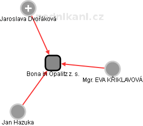 Bona in Opalitz z. s. - náhled vizuálního zobrazení vztahů obchodního rejstříku