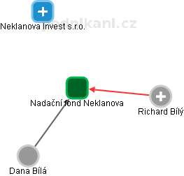 Nadační fond Neklanova - náhled vizuálního zobrazení vztahů obchodního rejstříku
