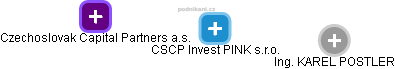 CSCP Invest PINK s.r.o. - náhled vizuálního zobrazení vztahů obchodního rejstříku