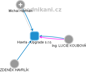 Havrla - Upgrade s.r.o. - náhled vizuálního zobrazení vztahů obchodního rejstříku