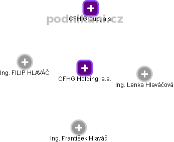 CFHG Holding, a.s. - náhled vizuálního zobrazení vztahů obchodního rejstříku