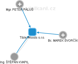 Tible Woods s.r.o. - náhled vizuálního zobrazení vztahů obchodního rejstříku