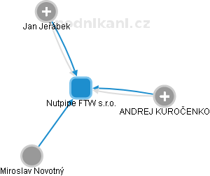 Nutpipe FTW s.r.o. - náhled vizuálního zobrazení vztahů obchodního rejstříku