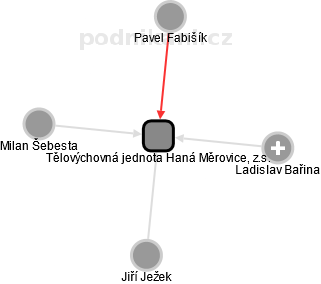 Tělovýchovná jednota Haná Měrovice, z.s. - náhled vizuálního zobrazení vztahů obchodního rejstříku