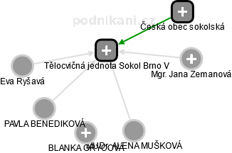 Tělocvičná jednota Sokol Brno V - náhled vizuálního zobrazení vztahů obchodního rejstříku