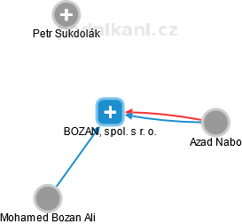 BOZAN, spol. s r. o. - náhled vizuálního zobrazení vztahů obchodního rejstříku