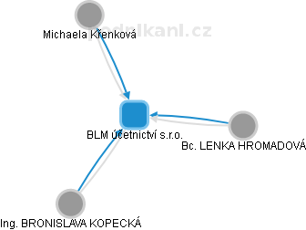 BLM účetnictví s.r.o. - náhled vizuálního zobrazení vztahů obchodního rejstříku
