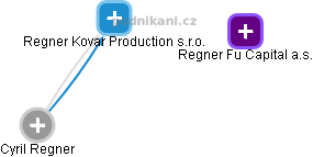 Regner Kovar Production s.r.o. - náhled vizuálního zobrazení vztahů obchodního rejstříku