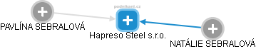 Hapreso Steel s.r.o. - náhled vizuálního zobrazení vztahů obchodního rejstříku