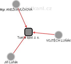Tuel a spol. z. s. - náhled vizuálního zobrazení vztahů obchodního rejstříku