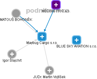 Maybug Cargo s.r.o. - náhled vizuálního zobrazení vztahů obchodního rejstříku