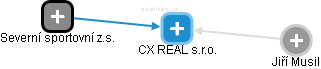 CX REAL s.r.o. - náhled vizuálního zobrazení vztahů obchodního rejstříku