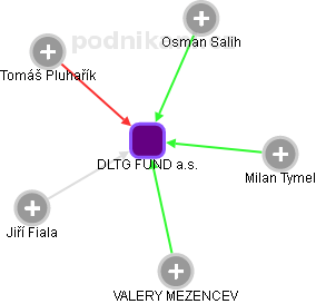 DLTG FUND a.s. - náhled vizuálního zobrazení vztahů obchodního rejstříku