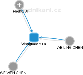 Wangfood s.r.o. - náhled vizuálního zobrazení vztahů obchodního rejstříku