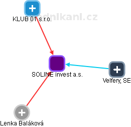 SOLINE invest a.s. - náhled vizuálního zobrazení vztahů obchodního rejstříku