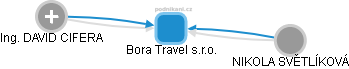 Bora Travel s.r.o. - náhled vizuálního zobrazení vztahů obchodního rejstříku