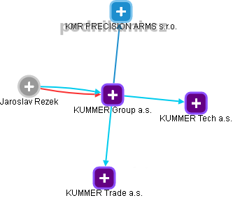 KUMMER Group a.s. - náhled vizuálního zobrazení vztahů obchodního rejstříku