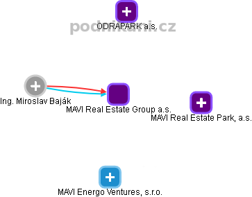 MAVI Real Estate Group a.s. - náhled vizuálního zobrazení vztahů obchodního rejstříku