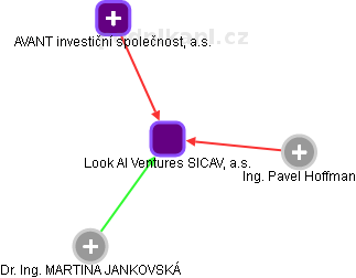 Look AI Ventures SICAV, a.s. - náhled vizuálního zobrazení vztahů obchodního rejstříku