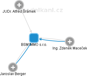 BSM IMMO s.r.o. - náhled vizuálního zobrazení vztahů obchodního rejstříku