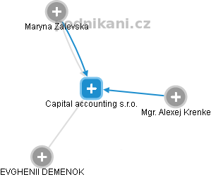 Capital accounting s.r.o. - náhled vizuálního zobrazení vztahů obchodního rejstříku