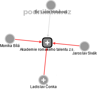 Akademie romského talentu z.s. - náhled vizuálního zobrazení vztahů obchodního rejstříku