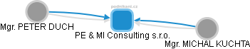 PE & MI Consulting s.r.o. - náhled vizuálního zobrazení vztahů obchodního rejstříku