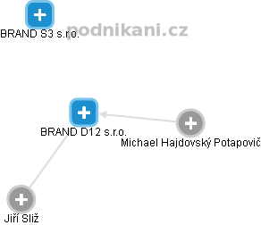 BRAND D12 s.r.o. - náhled vizuálního zobrazení vztahů obchodního rejstříku