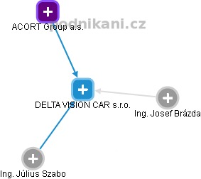 DELTA VISION CAR s.r.o. - náhled vizuálního zobrazení vztahů obchodního rejstříku