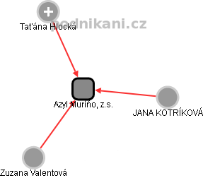 Azyl Muríňo, z.s. - náhled vizuálního zobrazení vztahů obchodního rejstříku