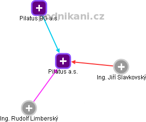 Pilatus a.s. - náhled vizuálního zobrazení vztahů obchodního rejstříku