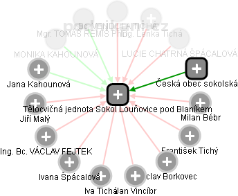 Tělocvičná jednota Sokol Louňovice pod Blaníkem - náhled vizuálního zobrazení vztahů obchodního rejstříku