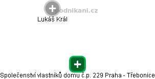Společenství vlastníků domu č.p. 229 Praha - Třebonice - náhled vizuálního zobrazení vztahů obchodního rejstříku