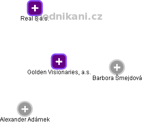 Golden Visionaries, a.s. - náhled vizuálního zobrazení vztahů obchodního rejstříku