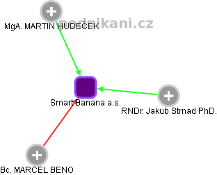 Smart Banana a.s. - náhled vizuálního zobrazení vztahů obchodního rejstříku