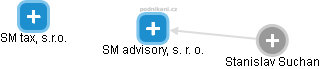 SM advisory, s. r. o. - náhled vizuálního zobrazení vztahů obchodního rejstříku