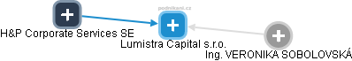Lumistra Capital s.r.o. - náhled vizuálního zobrazení vztahů obchodního rejstříku