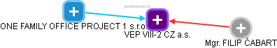 VEP VIII-2 CZ a.s. - náhled vizuálního zobrazení vztahů obchodního rejstříku